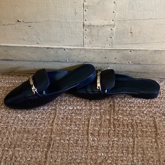 MICHAEL KORS DESIGNER BLACK 100% LEATHER MULES SLIP ON LOAFER SHOES 8 M - Picture 16 of 16